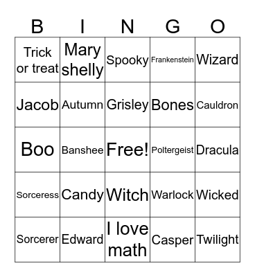 Halloween Lauren  Bingo Card
