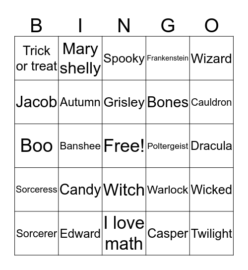Halloween Lauren  Bingo Card