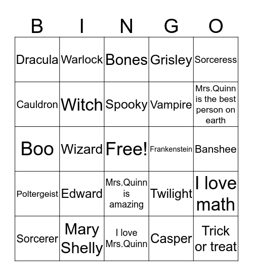 Halloween-Jordyn Bingo Card