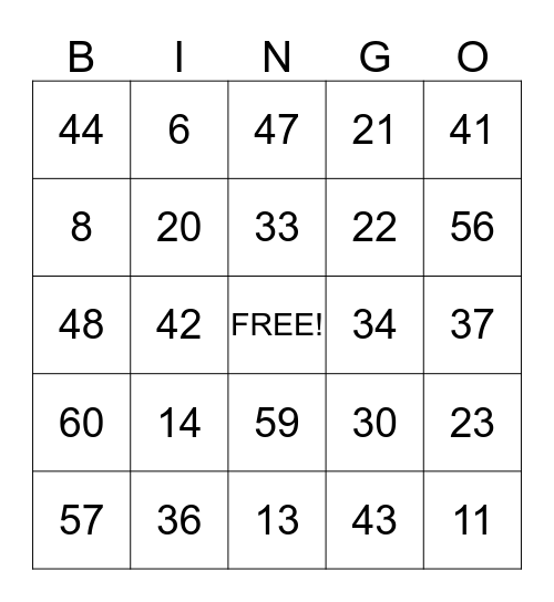 Math Problems Bingo Card