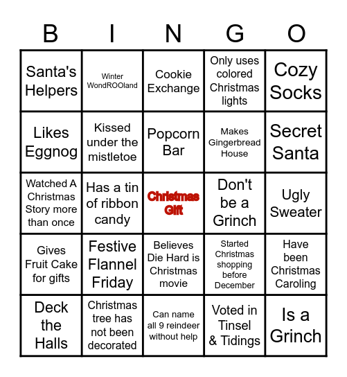 Santa Slayed Bingo Card