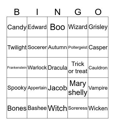 Halloween joey  Bingo Card