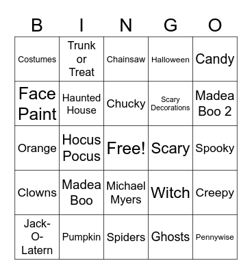 Halloween Bingo Card