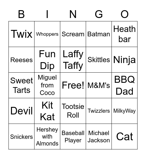 Halloween Bingo Card