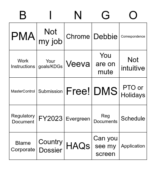 DMS BINGO Card