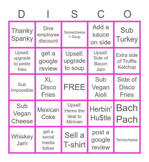 SLIDE HUSTLE BINGO Card