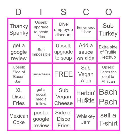 SLIDE HUSTLE BINGO Card