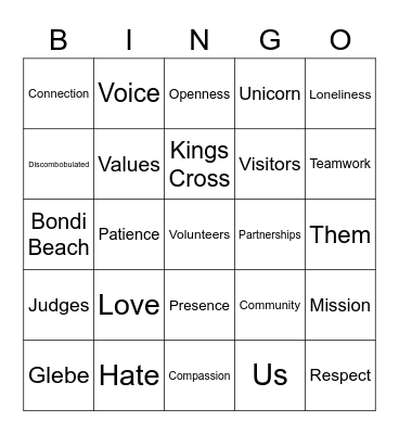 Bingo WC Bingo Card