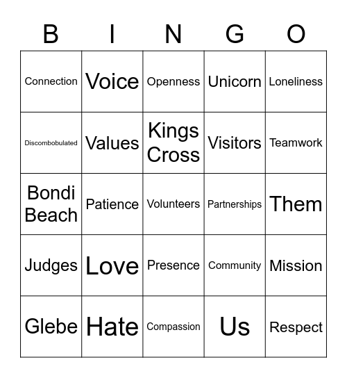 Bingo WC Bingo Card