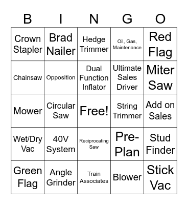 TTI 103 Bingo Card
