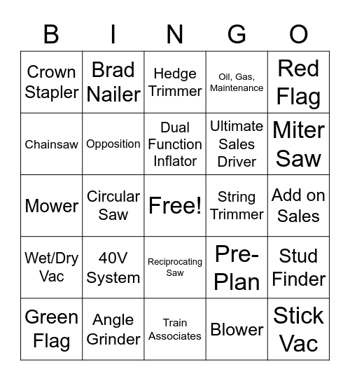 TTI 103 Bingo Card