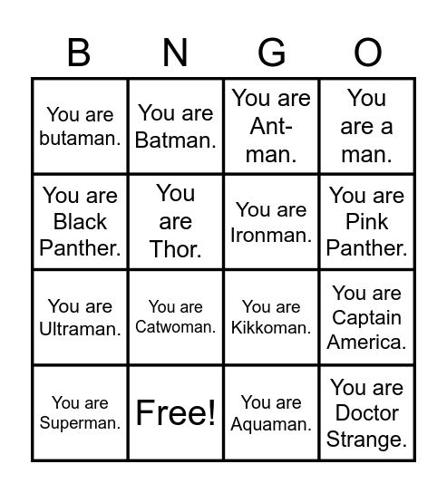WHO ARE YOU? YOU'RE... Bingo Card