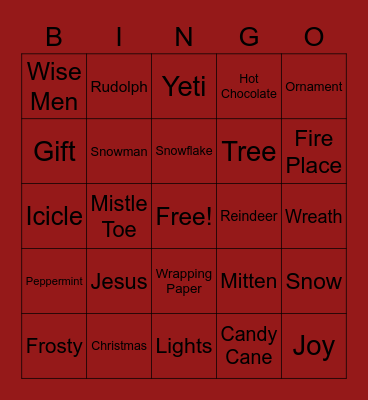 Christmas Bingo Card