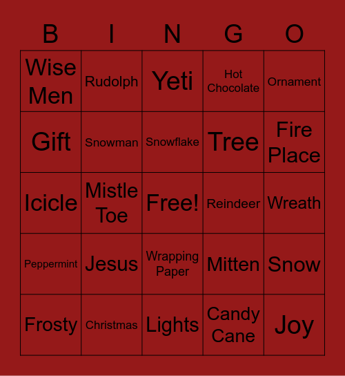 Christmas Bingo Card