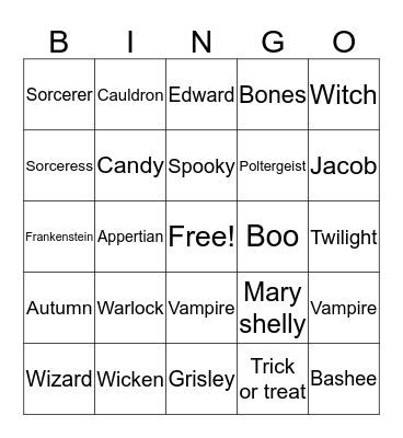 HALLOWEEN-Tristan Knoeck Bingo Card