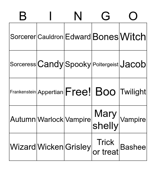HALLOWEEN-Tristan Knoeck Bingo Card
