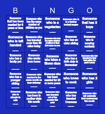 GETTING TO KNOW YOU                                                   ICE-BREAKER Bingo Card