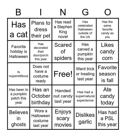 BXD Social Bingo Card