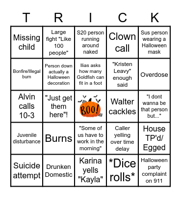 Halloween Bingo Card