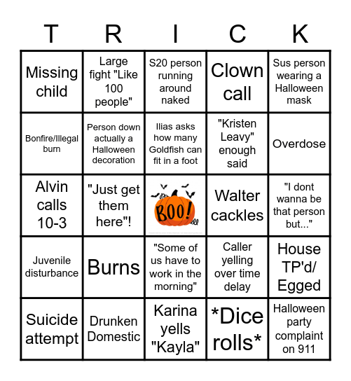 Halloween Bingo Card