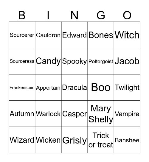 Halloween Max Bingo Card