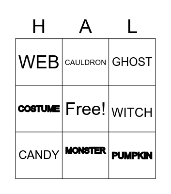 Halloween Bingo Card