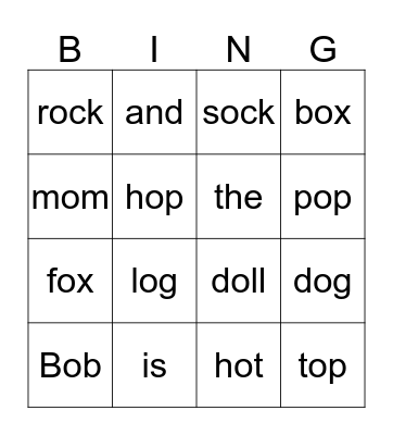 O Bingo Card