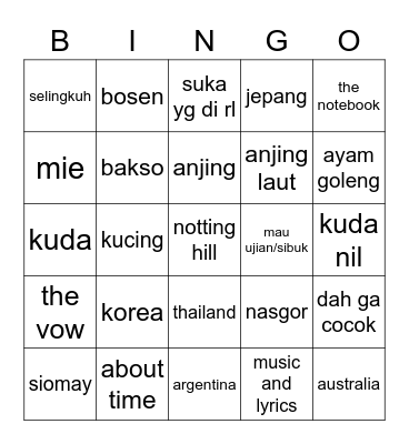 BAIFERN PUNYA Bingo Card