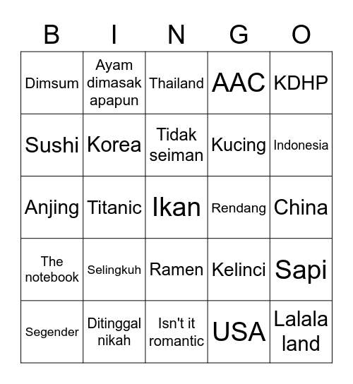Readers BINGO Card