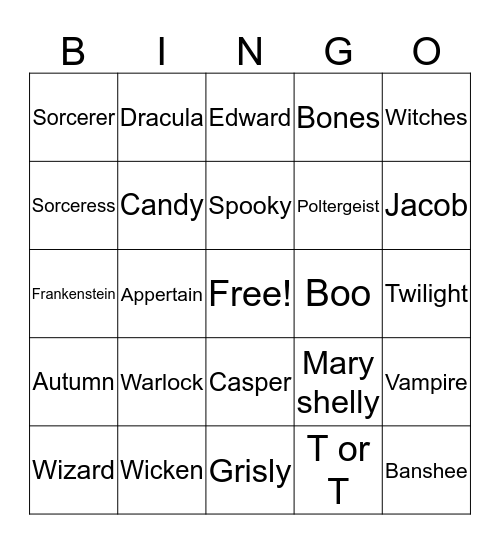 HALLOWEEN-TYLER Bingo Card