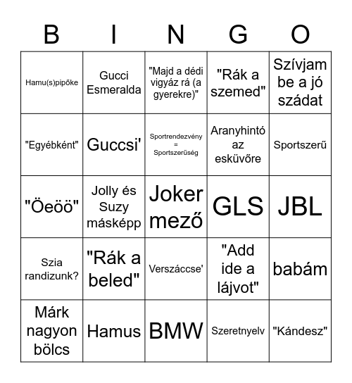 Kulcs - GWM Bingo Card