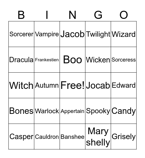 Halloween - Bingo Card