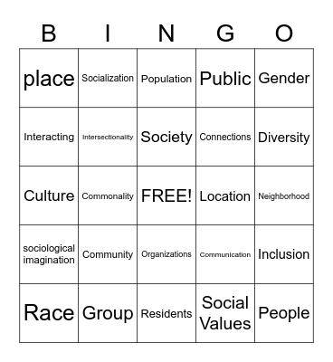 BSCD BINGO GAME Bingo Card