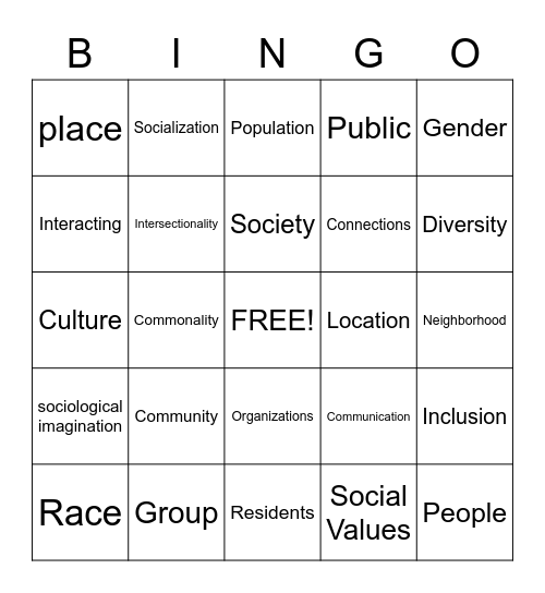 BSCD BINGO GAME Bingo Card