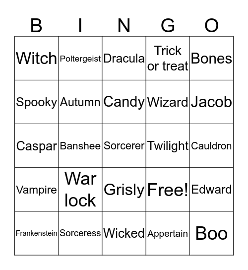 Holloween-Lexi  Bingo Card