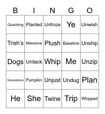 Hailey and Mason Bingo Card