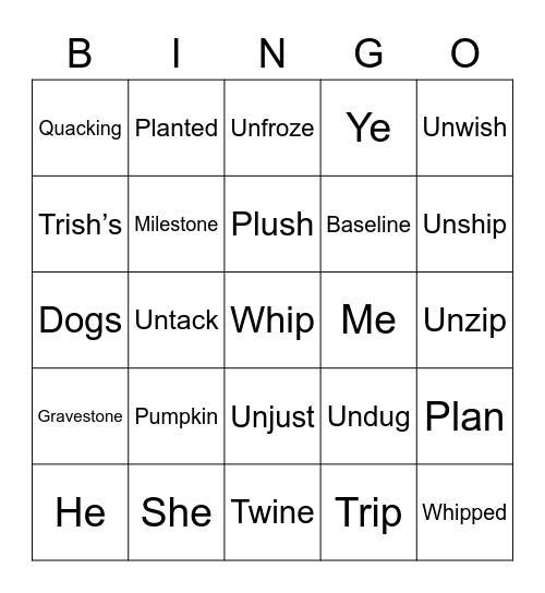 Hailey and Mason Bingo Card