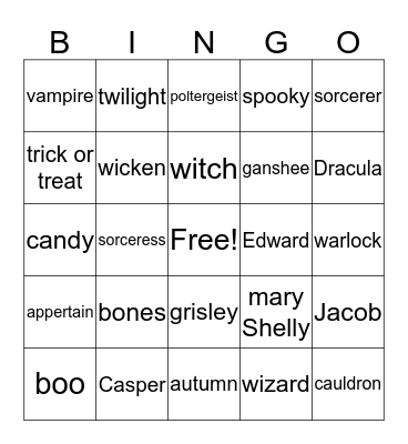 Halloween/alanna  Bingo Card