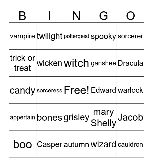 Halloween/alanna  Bingo Card