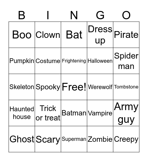 Halloween-Ryan Shipley Bingo Card
