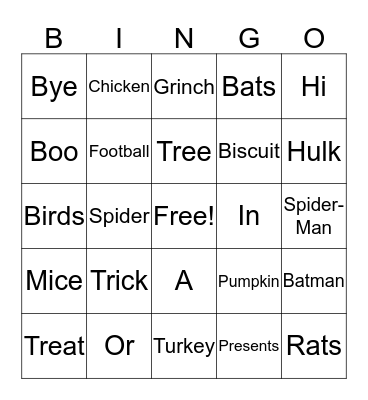 Halloween-Conor Miller Bingo Card