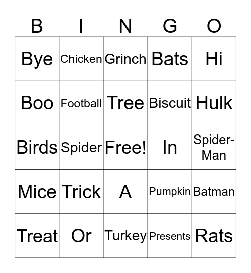 Halloween-Conor Miller Bingo Card