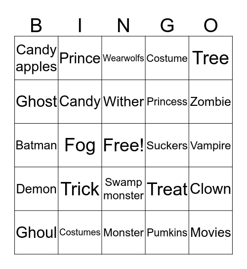 Halloween/Emilyjohnson Bingo Card