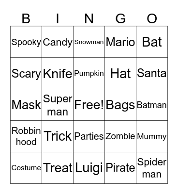 Halloween/Juan Diego Yurrita Bingo Card