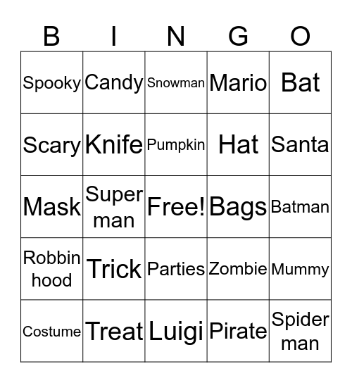 Halloween/Juan Diego Yurrita Bingo Card