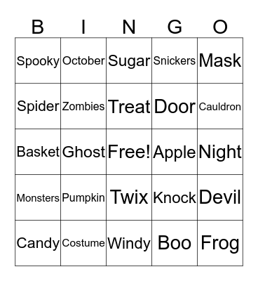 Halloween- John Skahen Bingo Card