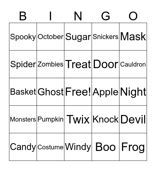Halloween- John Skahen Bingo Card