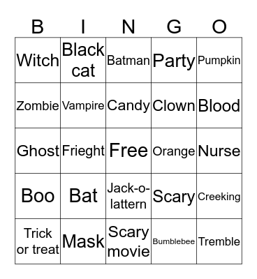 Halloween- Ria Bingo Card