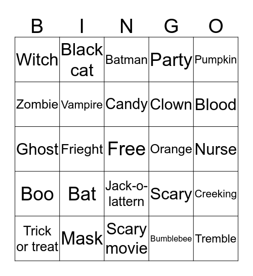 Halloween- Ria Bingo Card