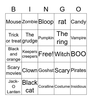 Halloween-Haley Schaefer Bingo Card